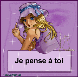 Gif animé je pense à toi fille
